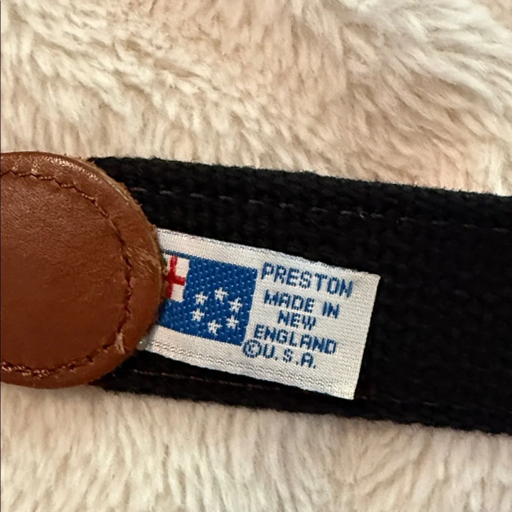 Preston New England Black Dog Labrador Cotton Preppy Belt, 25”